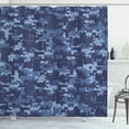 thumbnail image 1 of Ambesonne Camo Shower Curtain, Grunge Camouflage Style Effect, 69"Wx84"L, Pale Blue and Dark Blue, 1 of 3