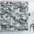 thumbnail image 1 of Ambesonne Camo Shower Curtain, Pixel Effect Digital Grey, 69"Wx70"L, Grey Pale Grey Grey, 1 of 3