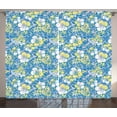 thumbnail image 1 of Ambesonne Camouflage Curtains 2 Panel Set, Hawaiian Foliage Nature, 108" x 96", Blue Yellow Pink, 1 of 3
