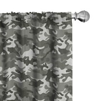 Ambesonne Camouflage Curtains, Grey Color Shades, Pair of 28"x84", Grey Coconut