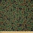 thumbnail image 1 of Ambesonne Camouflage Fabric by the Yard Microfiber, Green Forest Motif, 10 Yards, Green Brown Black, 1 of 2