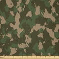 thumbnail image 1 of Ambesonne Camouflage Fabric by the Yard Microfiber, Jungle Marsh Camo Art, 3 Yards, Olive Green Multicolor, 1 of 2