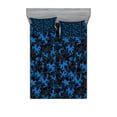thumbnail image 1 of Ambesonne Camouflage Fitted Sheet & Pillow Sham Set, Dark Tones Hiding, Calking, Army Green Black and Blue, 1 of 2