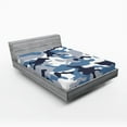 thumbnail image 1 of Ambesonne Camouflage Fitted Sheet, Soft Colors Design, Full Size, Slate Blue Indigo Grey, 1 of 3