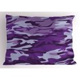 thumbnail image 1 of Ambesonne Camouflage Pillow Sham, Purple Toned Waves, 26" X 20", Purple Pale Grey, 1 of 2