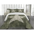 thumbnail image 1 of Ambesonne Camouflage Quilted Coverlet 3 Pcs, Grunge Star on Green, King Size, Dark Green Dust, 1 of 4