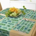 thumbnail image 1 of Ambesonne Camper Table Runner & Placemats, Squares and Caravans, Placemat 4 pcs + Runner 12"x90", Mint Green Green, 1 of 2