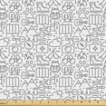 thumbnail image 1 of Ambesonne Camping Fabric by the Yard Upholstery, Wildlife and Outdoor Items, 3 Yards, White and Grey, 1 of 5