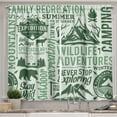 thumbnail image 1 of Ambesonne Camping Kitchen Curtains, Outdoors Adventure Theme, 55"x39", Pale Green Dark Green, 1 of 3