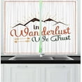 thumbnail image 1 of Ambesonne Camping Kitchen Curtains, Wanderlust We Trust Text, 55"x39", Multicolor, 1 of 2