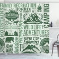 thumbnail image 1 of Ambesonne Camping Shower Curtain, Outdoors Adventure Theme, 69"Wx70"L, Pale Green Dark Green, 1 of 3