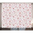 thumbnail image 1 of Ambesonne Candy Cane Curtains 2 Panel Set, Holiday Food, 108" x 90", Red White Coconut, 1 of 3