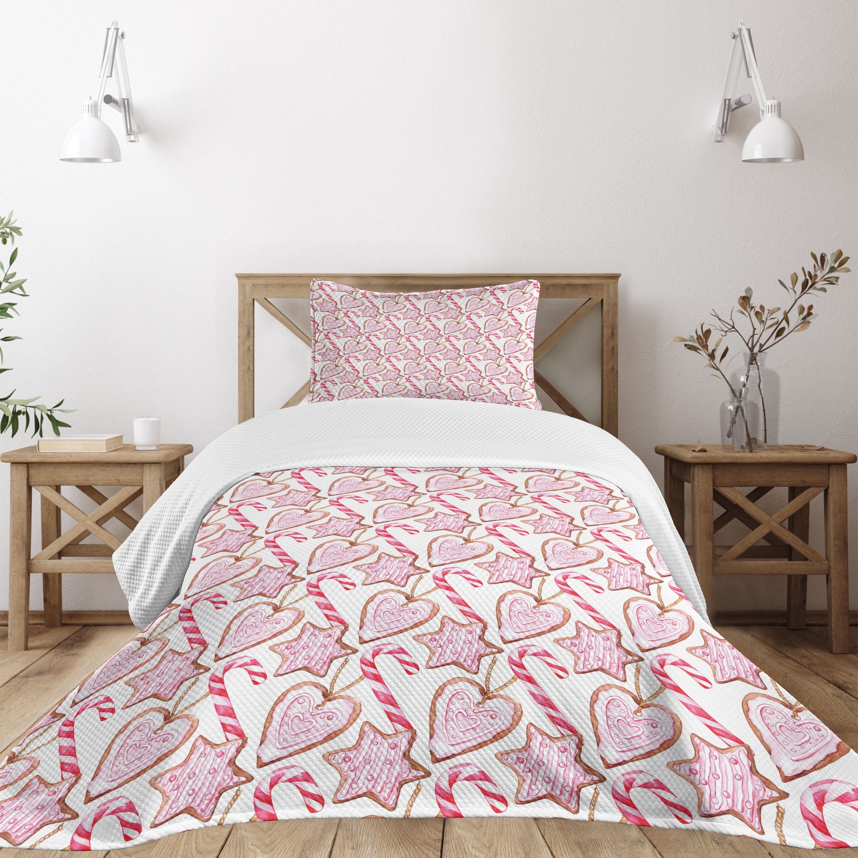 Twin Pink Quilted Bedspread Set for Kids