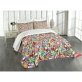 thumbnail image 1 of Ambesonne Candy Cane Quilted Bedspread Set 3 Pcs, Bonbons Lollipops, King Size, Multicolor, 1 of 5