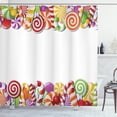 thumbnail image 1 of Ambesonne Candy Cane Shower Curtain, Holiday Snacks Frame, 69"Wx84"L, Multicolor, 1 of 3