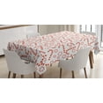 thumbnail image 1 of Ambesonne Candy Cane Tablecloth Rectangular Table Cover, Xmas Theme Stars, 52"x70", Vermilion White, 1 of 4