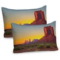 thumbnail image 1 of Ambesonne Canyon Pillow Sham 2 Pack, Sunset at Valley Nature, 36"x20", Red Yellow, 1 of 3