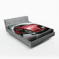 thumbnail image 1 of Ambesonne Car Fitted Sheet, Red Fast Sports Racing Men, Full Size, Grey Red, 1 of 3