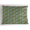 thumbnail image 1 of Ambesonne Car Race Track Pillow Sham, Houses Gardens, 26" X 20", Multicolor, 1 of 2