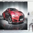 thumbnail image 1 of Ambesonne Car Shower Curtain, Red Fast Sports Racing Men, 69"Wx70"L, Grey Red, 1 of 5