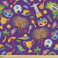 thumbnail image 1 of Ambesonne Carnival Fabric by the Yard Upholstery, Vibrant Brazilian Items, 1 Yard, Dark Violet Multicolor, 1 of 5