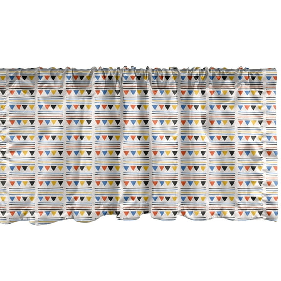 Ambesonne Carnival Window Valance, Vivid Bunting Party Flags, 42" x 12", Multicolor