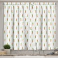 thumbnail image 1 of Ambesonne Carrot Kitchen Curtains, Upside, 55"x39", Burnt Orange Lime Green, 1 of 3