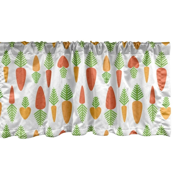 Ambesonne Carrot Window Valance, Root Veggie Food Art Design, 54" X 18", Burnt Sienna and Orange
