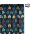 thumbnail image 1 of Ambesonne Cars Window Curtains, Retro Vehicle on Road Print, Each 28" W x 63" L, Dark Blue Mustard and Aqua, 1 of 4