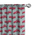 thumbnail image 1 of Ambesonne Cars Window Curtains, Retro Vehicle from Sixties, Each 28" W x 95" L, Pink Slate Blue, 1 of 4