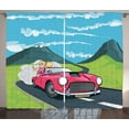 thumbnail image 1 of Ambesonne Cars Curtains 2 Panel Set, Modern Character Auto Travel, 108" x 63", Multicolor, 1 of 3