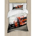thumbnail image 1 of Ambesonne Cars Duvet Cover Sets, Sports Highway Competition, 2-Twin, Red Grey, 1 of 3