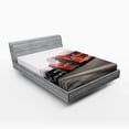 thumbnail image 1 of Ambesonne Cars Fitted Sheet, Sports Highway Competition, Queen Size, Red Grey, 1 of 3
