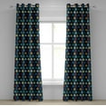 thumbnail image 1 of Ambesonne Cars Grommet Curtain, Mini Retro Vehicle on Road, 50" x 96", Dark Blue Aqua Mustard, 1 of 6