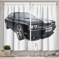 thumbnail image 1 of Ambesonne Cars Kitchen Curtains, Black Modern Ride Design, 55"x39", Black Grey White, 1 of 3
