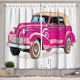 thumbnail image 1 of Ambesonne Cars Kitchen Curtains, Convertible from Fifties, 55"x39", Hot Pink Peach, 1 of 2