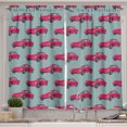 thumbnail image 1 of Ambesonne Cars Kitchen Curtains, Retro Vehicle from Sixties, 55"x39", Pink Slate Blue, 1 of 3