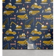 thumbnail image 1 of Ambesonne Cars Peel & Stick Wallpaper for Home, Construction Vehicles Image, 13"x36", Slate Blue and Earth Yellow, 1 of 6