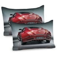 thumbnail image 1 of Ambesonne Cars Pillow Sham 2 Pack, Sports Car Powerful Engine, 36"x20", Red Black Grey, 1 of 3