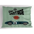 thumbnail image 1 of Ambesonne Cars Pillow Sham, Classic Design Racing, 36" X 20", Reseda Green Petrol Blue, 1 of 2
