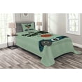 thumbnail image 1 of Ambesonne Cars Quilted Bedspread Set 2 Pcs, Classic Design Racing, Twin Size, Reseda Green Petrol Blue, 1 of 3