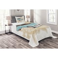 thumbnail image 1 of Ambesonne Cars Quilted Bedspread Set 2 Pcs, Classical Sports Car Retro, Twin Size, Pale Pink Blue, 1 of 5