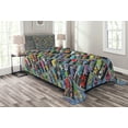 thumbnail image 1 of Ambesonne Cars Quilted Bedspread Set 2 Pcs, Detailed Vibrant Car Park, Twin Size, Multicolor, 1 of 3