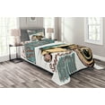 thumbnail image 1 of Ambesonne Cars Quilted Bedspread Set 2 Pcs, Limitless Speed Advert, Twin Size, Sand Brown Blue Grey, 1 of 3