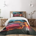 thumbnail image 1 of Ambesonne Cars Quilted Bedspread Set 2 Pcs, Red Hot Concept Car, Twin Size, Red Orange Blue, 1 of 3