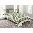 thumbnail image 1 of Ambesonne Cars Quilted Bedspread Set 2 Pcs, Sedans Bus Traveling Theme, Twin Size, Apple Green, 1 of 5