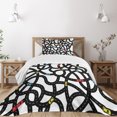 thumbnail image 1 of Ambesonne Cars Quilted Bedspread Set 2 Pcs, Urban Themed Road Design, Twin Size, Black Yellow Blue, 1 of 3
