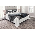 thumbnail image 1 of Ambesonne Cars Quilted Bedspread Set 3 Pcs, Black Modern Ride Design, Queen Size, Black Grey White, 1 of 3