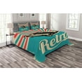 thumbnail image 1 of Ambesonne Cars Quilted Bedspread Set 3 Pcs, Classical American Car, Queen Size, Sky Blue Hot Pink Black, 1 of 3