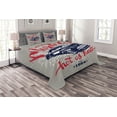 thumbnail image 1 of Ambesonne Cars Quilted Bedspread Set 3 Pcs, Muscle Car Hot as Hell, King Size, Navy Blue Red Pale Grey, 1 of 3